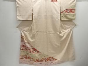 横段に花鳥雪芝模様訪問着